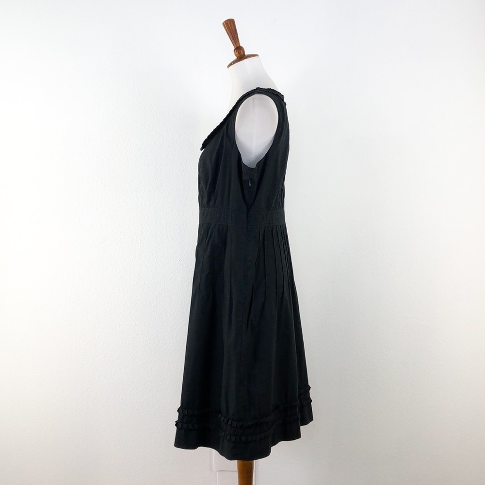 Tory Burch Black Sleeveless Pleated A Line Dress - Picture 3 of 8